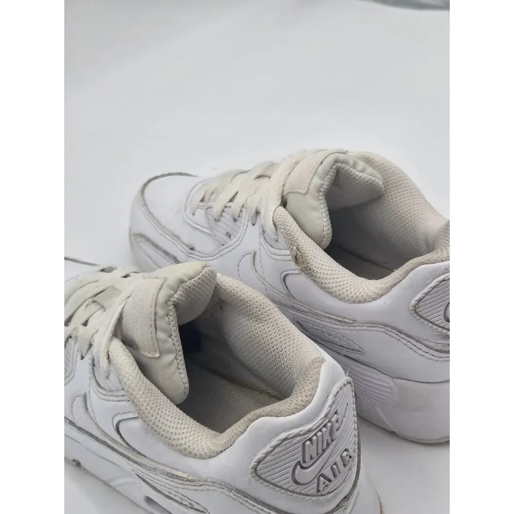 Nike Air Max 90 Youth 3Y White Running Shoes Classic Air Cushion